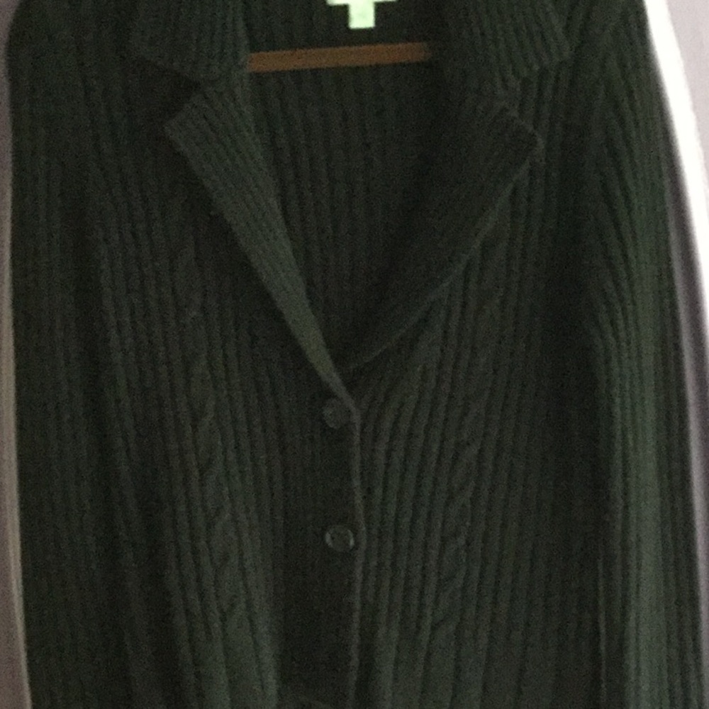 Black cable knit cardigan